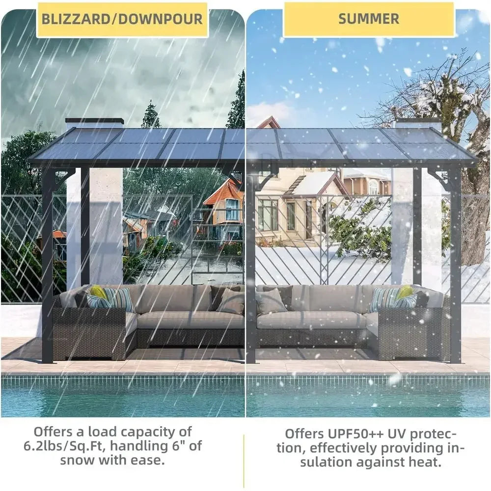 Wall-Mounted Pergola, Metal Awning