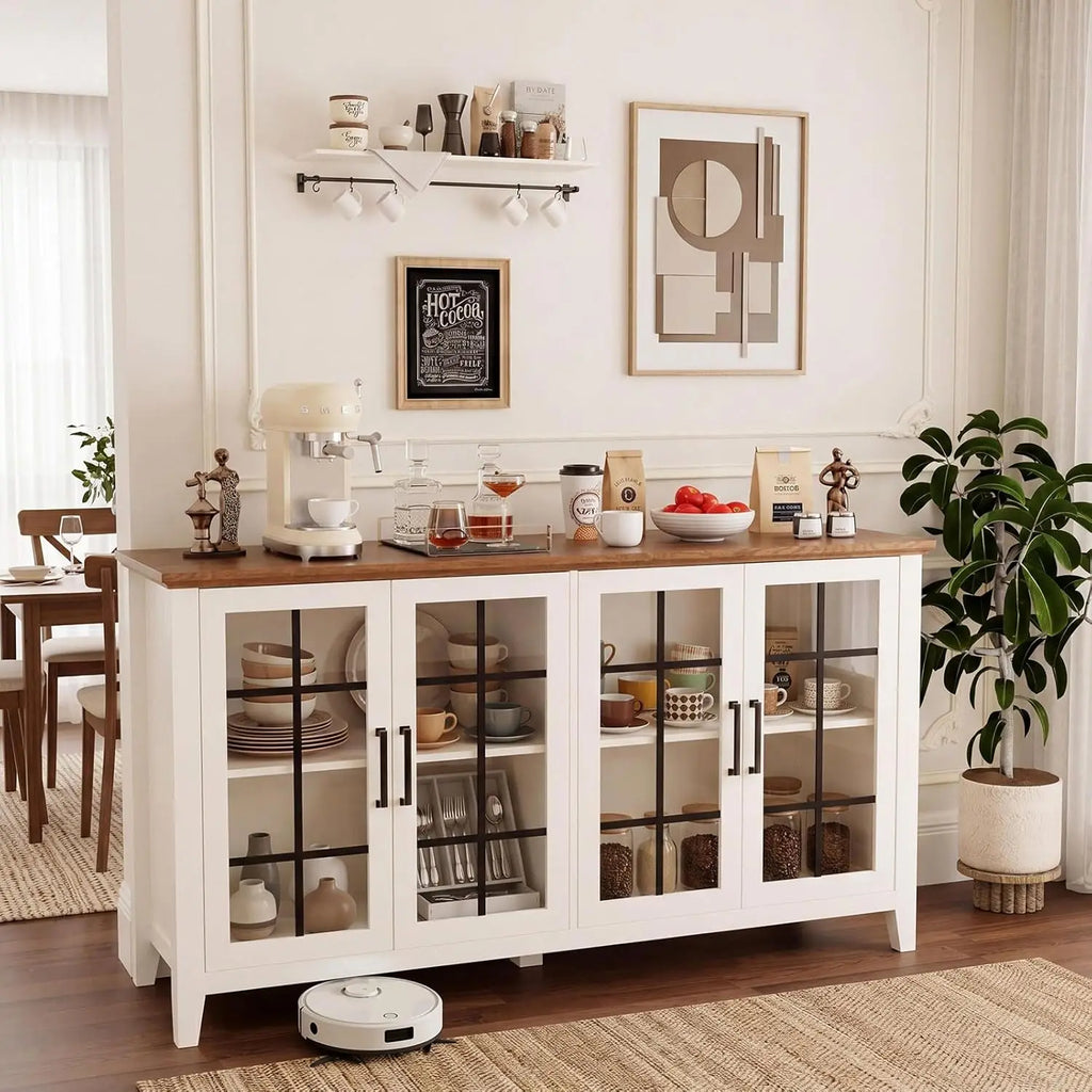 Glass Door Buffet Cabinet
