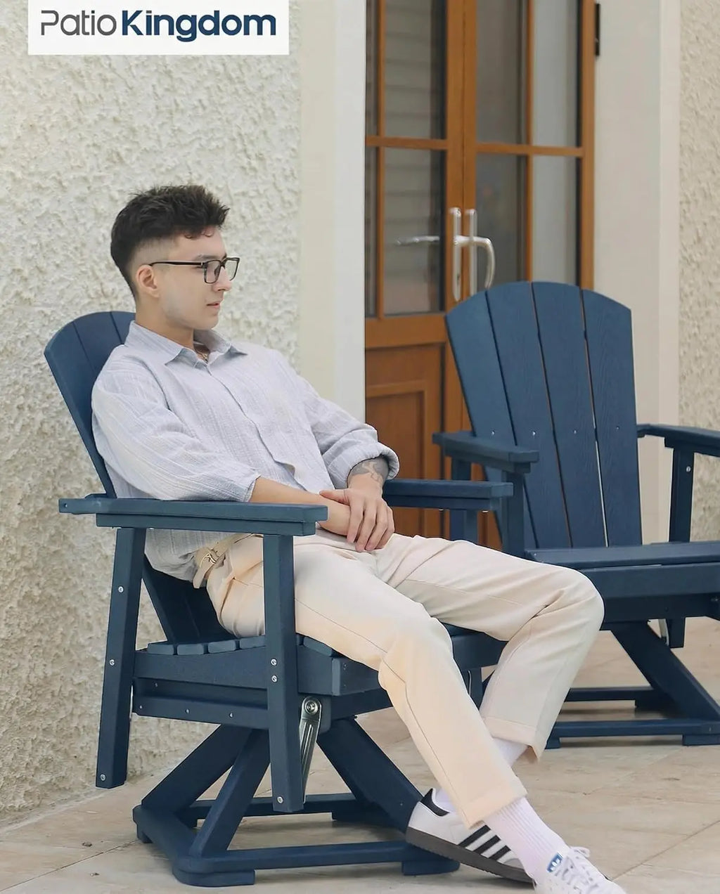 Swivel Adirondack Outdoor Chair Weather Resistant