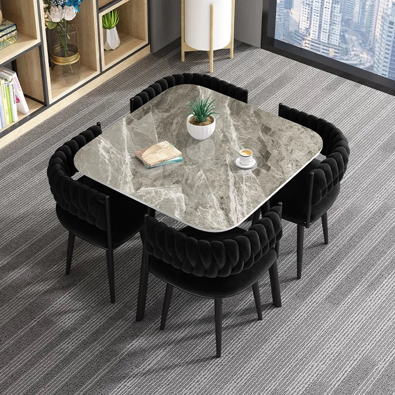 Light Luxury Dining Table and Chair Set