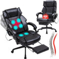 Ergonomic Executive Swivel Chair with Heat, Vibration, and Footrest