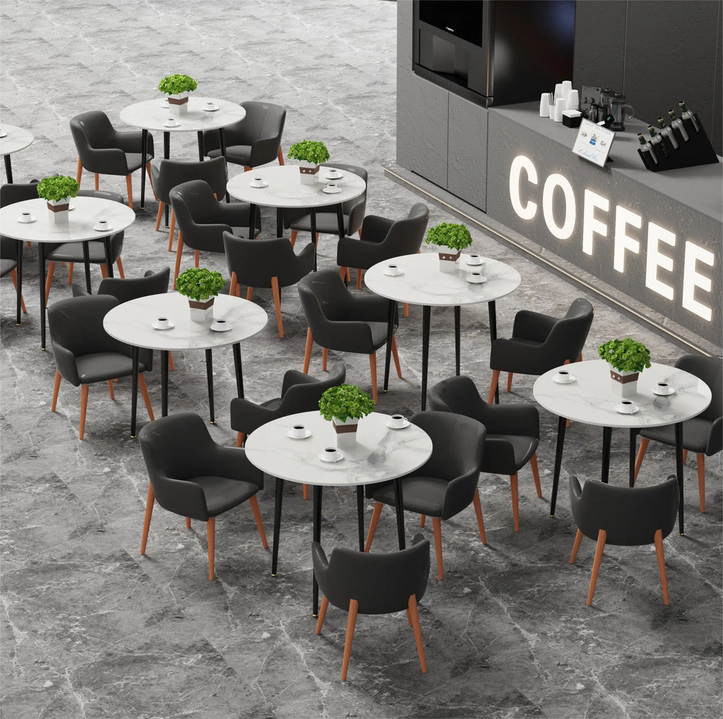 Modern Round Kitchen Dining Table Marble Top