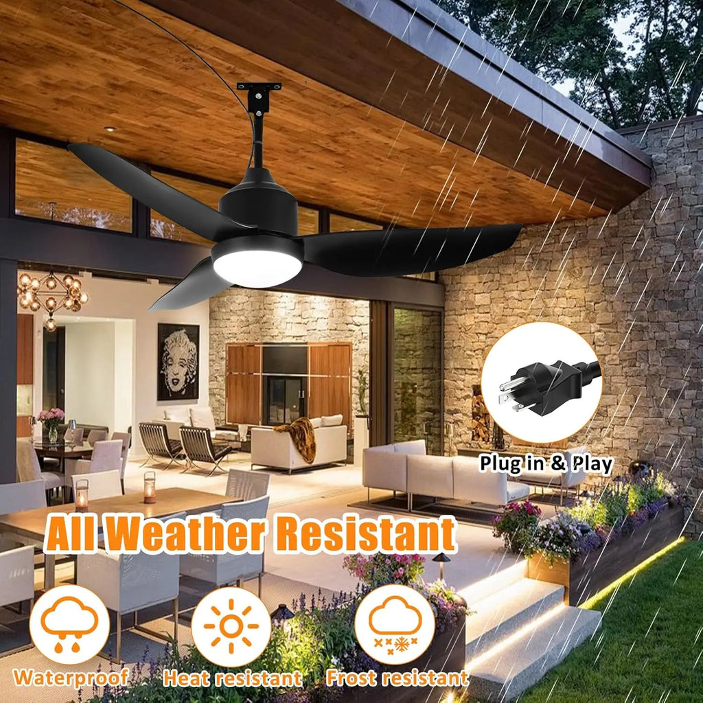 Outdoor Ceiling Fan with Light