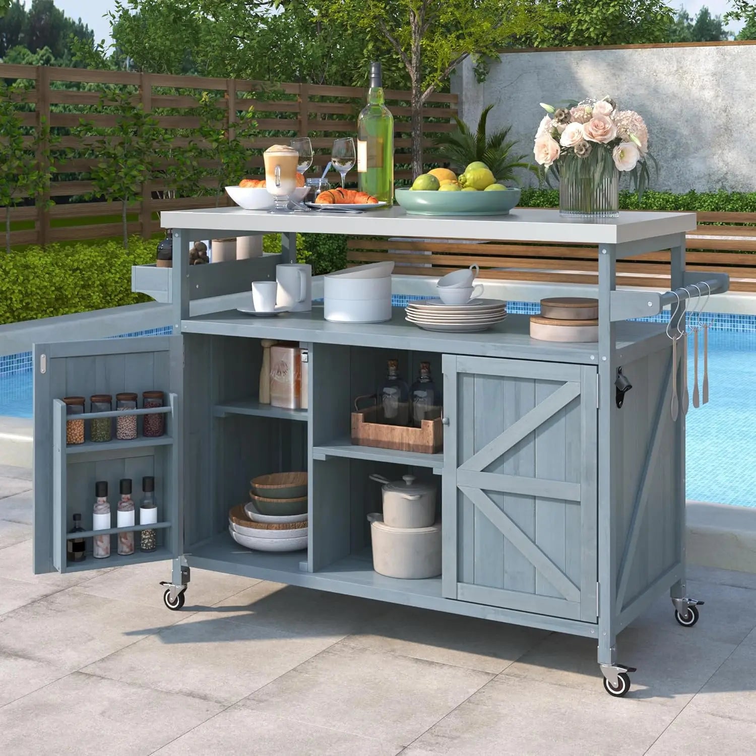 Outdoor Kitchen Island Cart