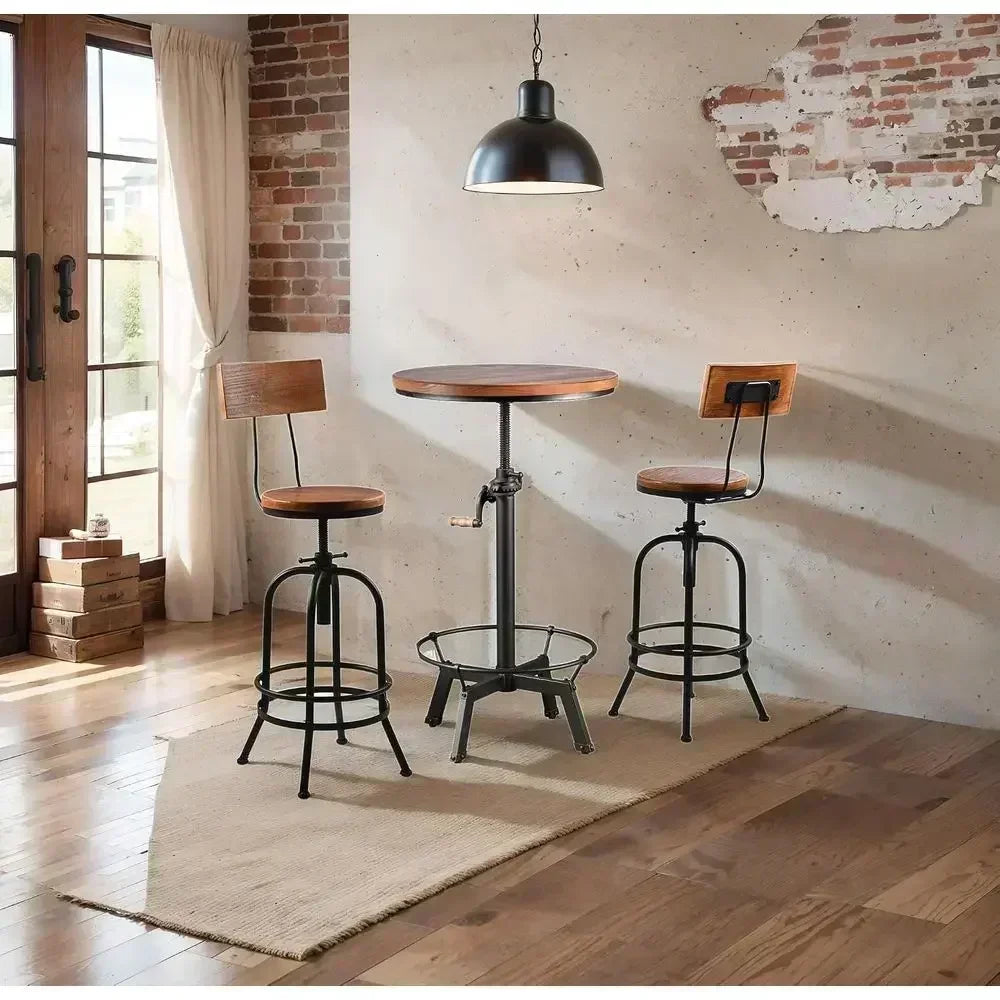 Swivel Bar Table Set with 2 Stools