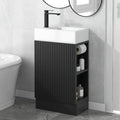 18.6" Black Bathroom Vanity with Sink and Two-Tier Shelf