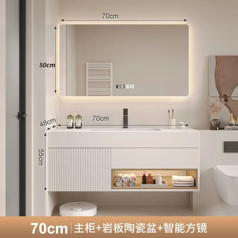 Integrated Bathroom Cabinet Washbasin Smart Light Mirror