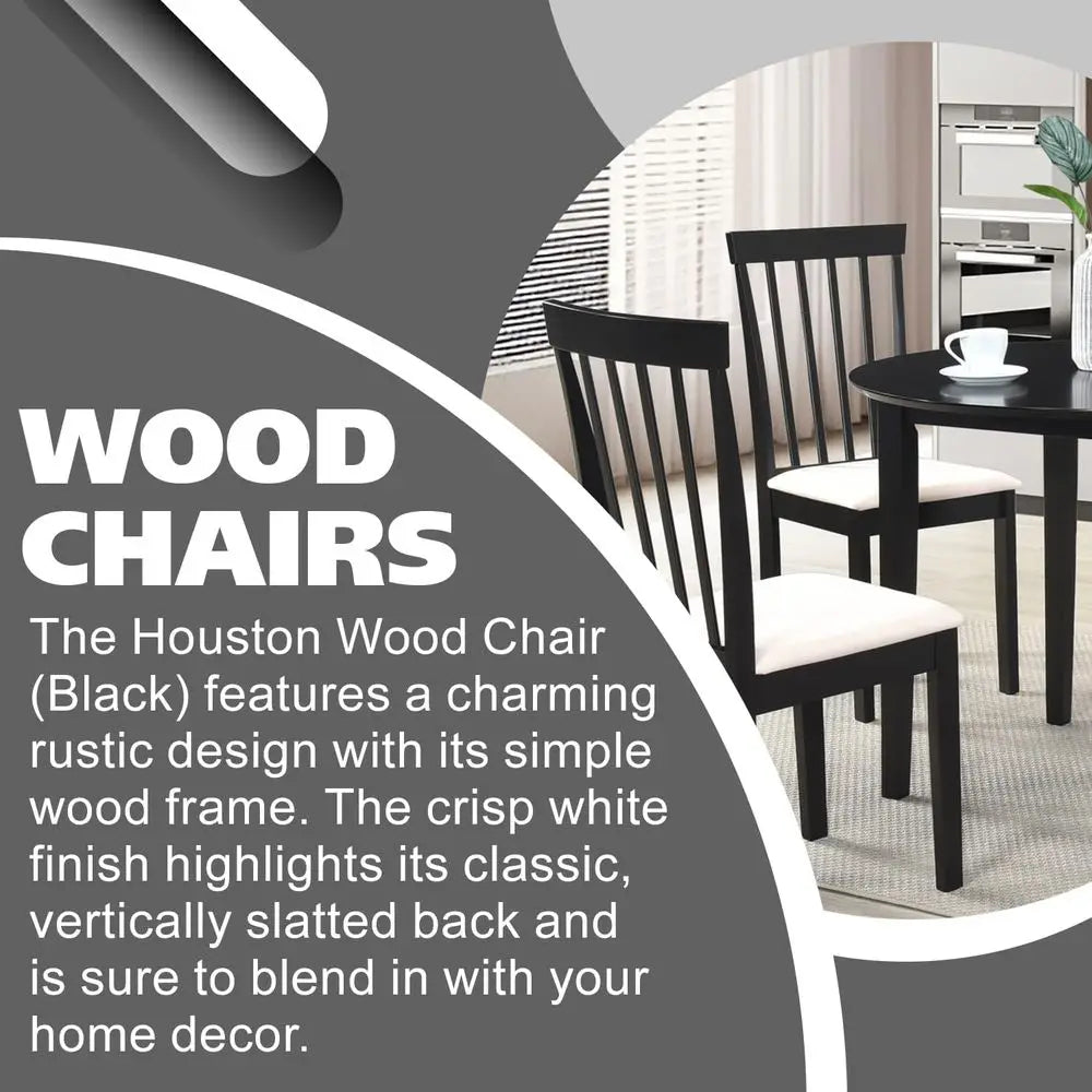 Upholstered Black Dining Chairs Set of 4