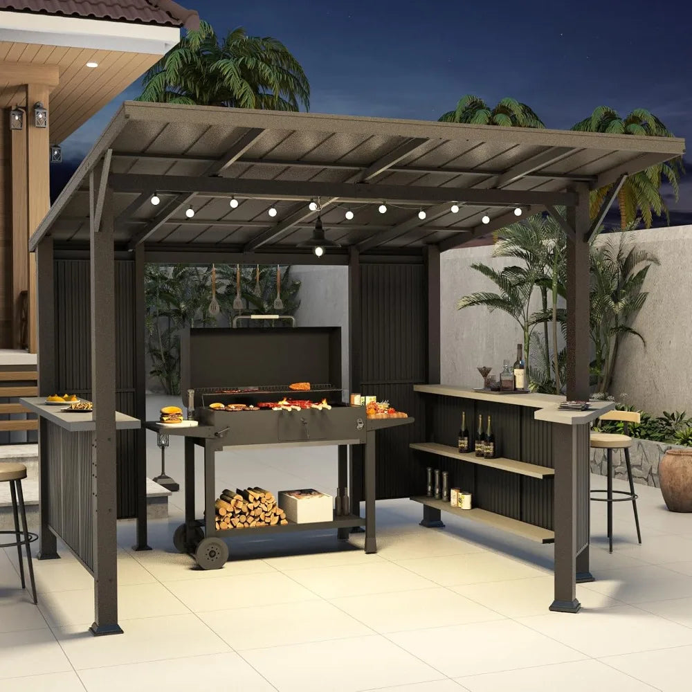 10x10 Hardtop Grill Gazebo Outdoor