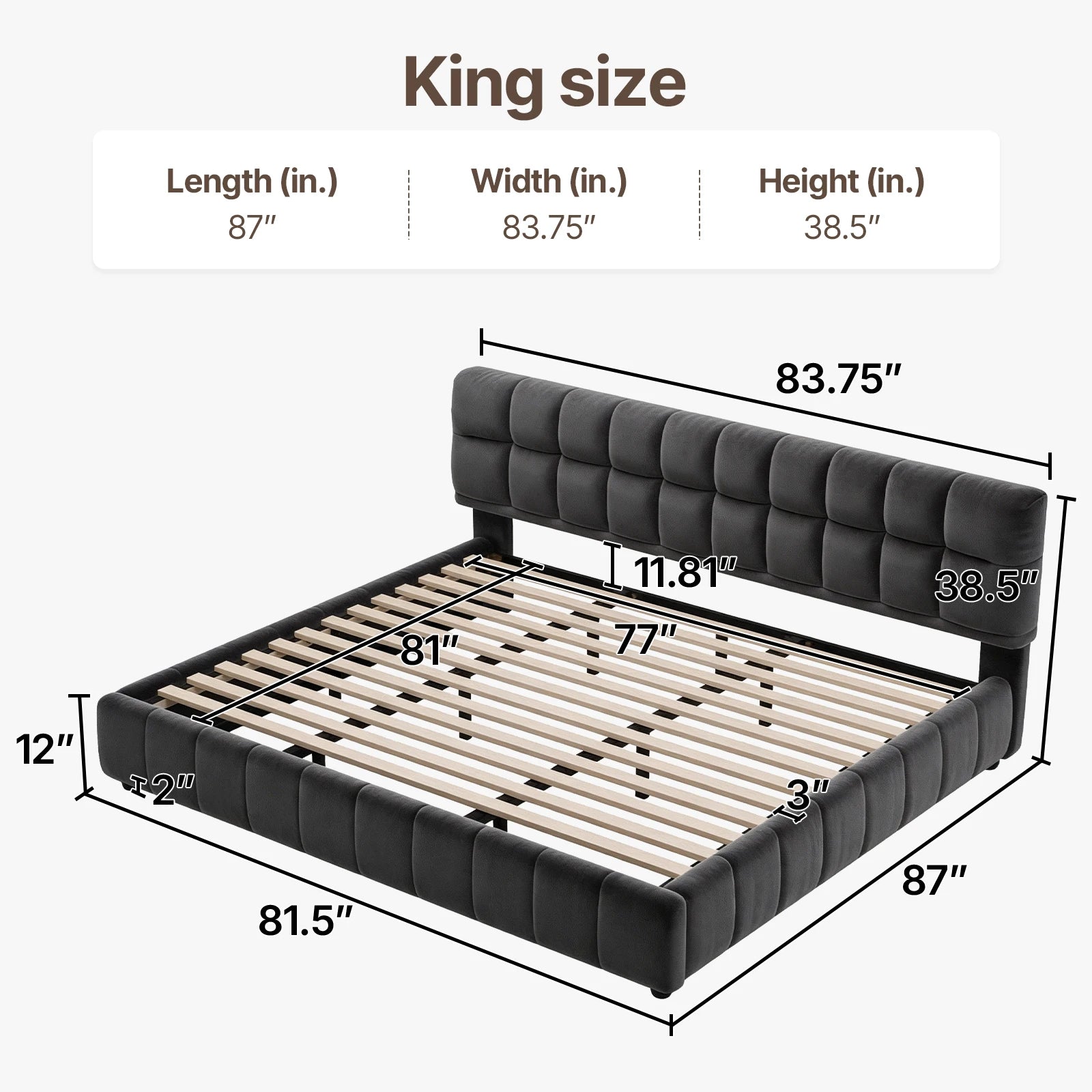 Queen Size Modern Cloud Platform Bed