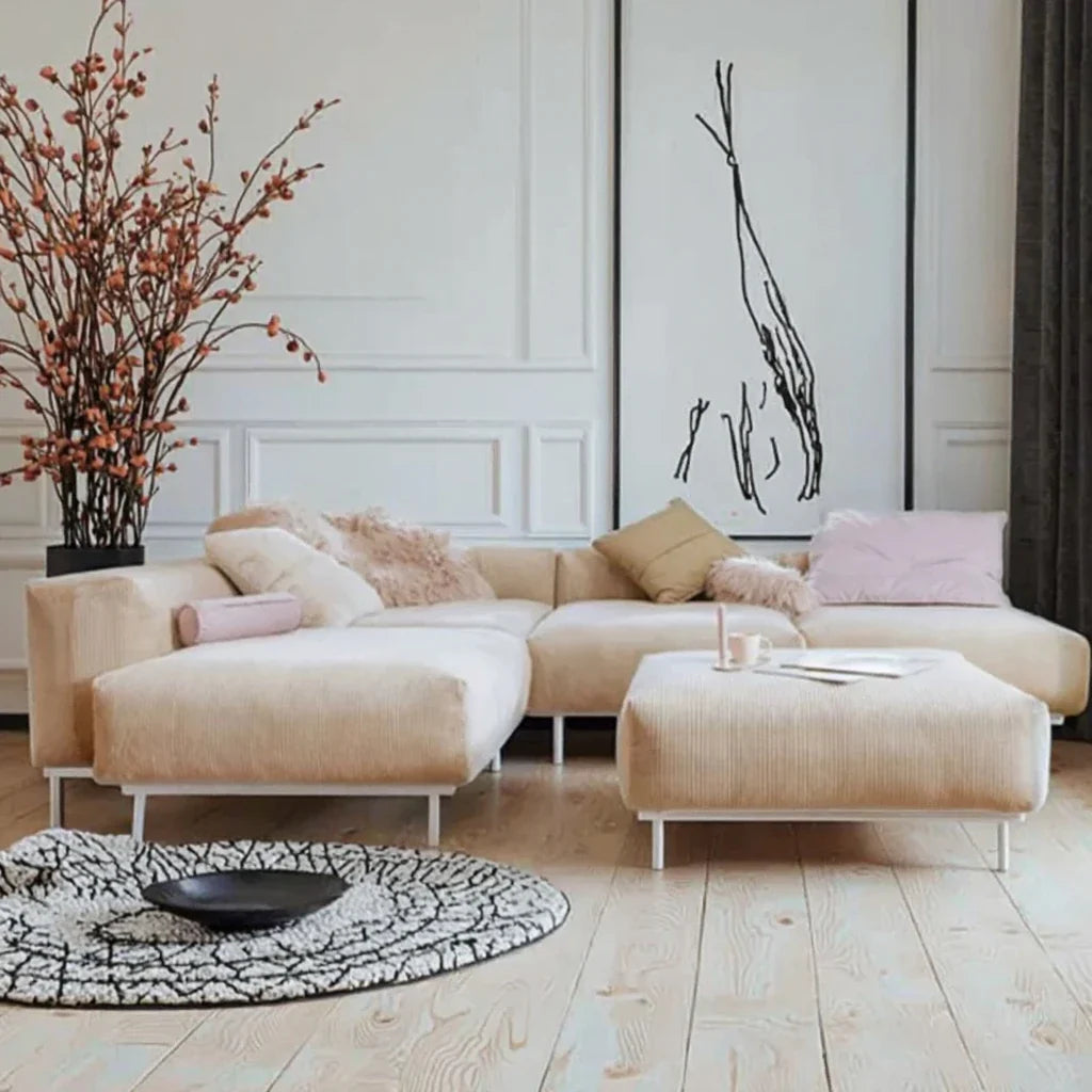 Sofa Couch Living Room Velvet Fabric Sofa Set