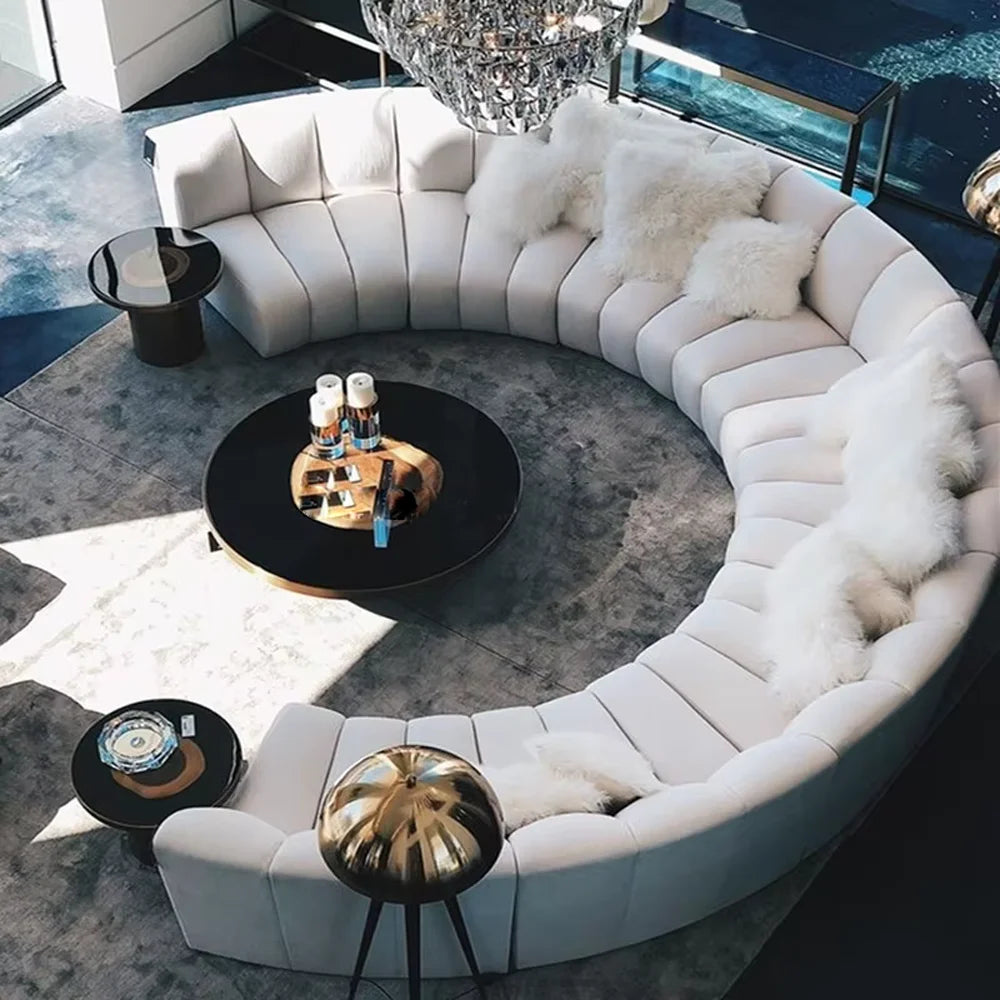 Modern Channel C-Shape Sofa Set