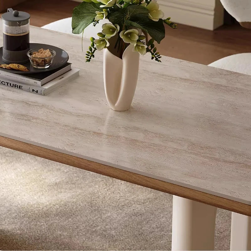 6 Person White Dining Table Luxury Design Modern Nordic