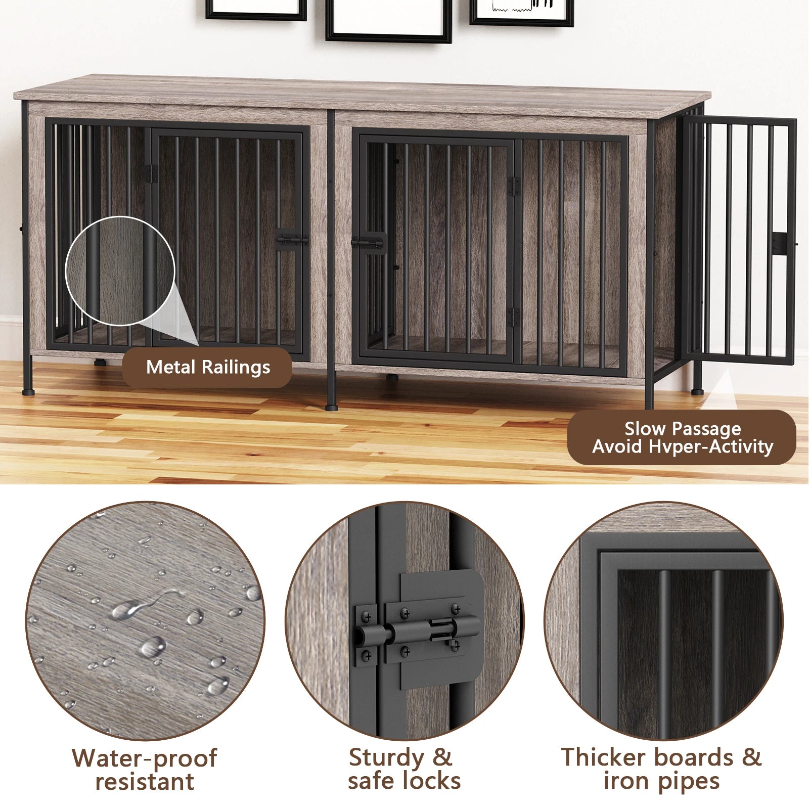 Heavy Duty Dog Crate Furniture for 1/2 Dogs