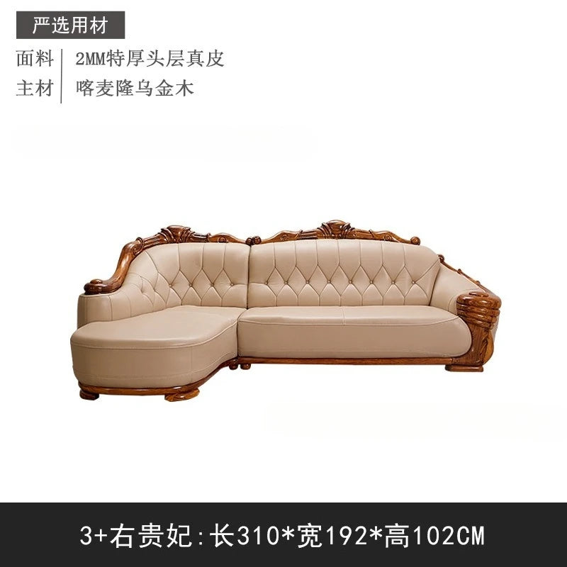 European leather sofa corner combination