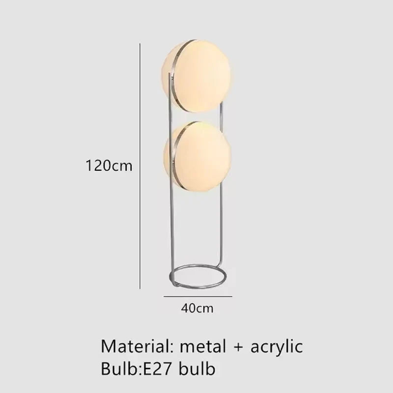 Modern Creative Floor Lamp White Yellow Acrylic Ball