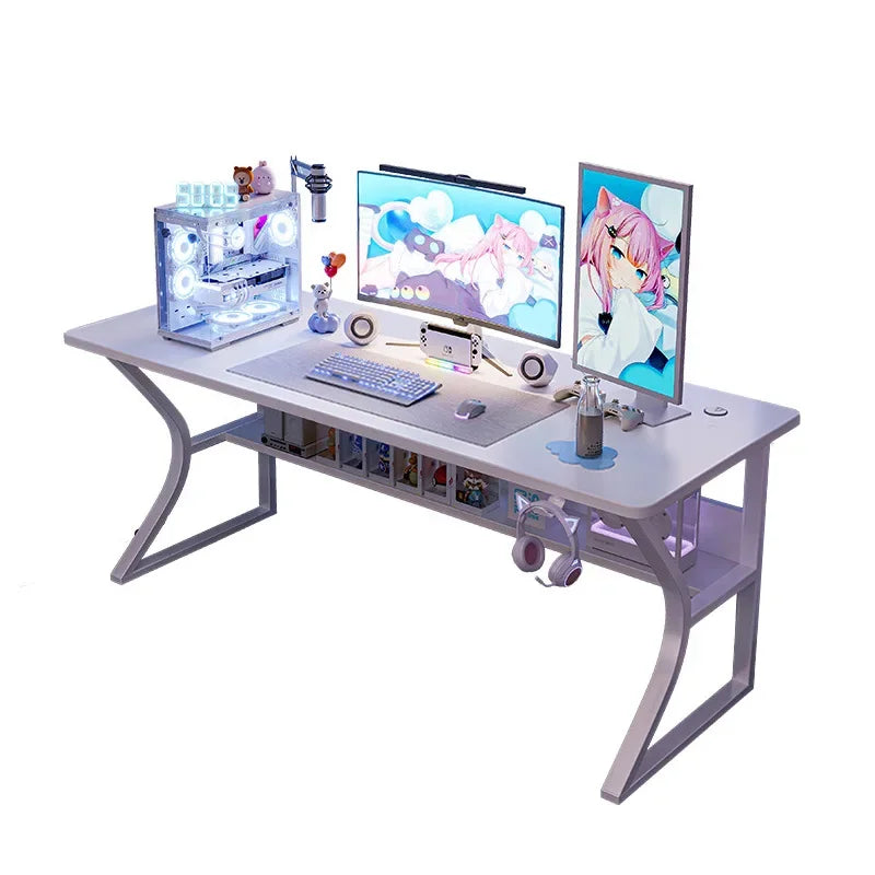 White Gaming Computer Desk Chair Set