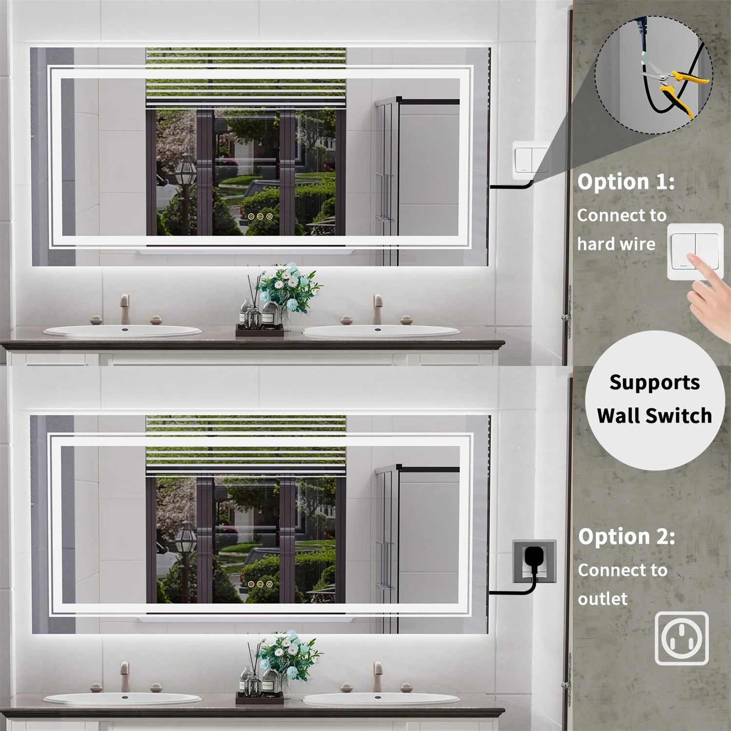 Extra Large LED Light Backlit Bathroom Mirror