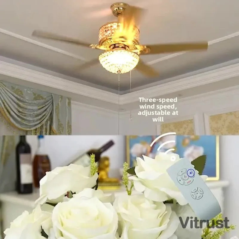 Vintage American Style Ceiling Fan with Light