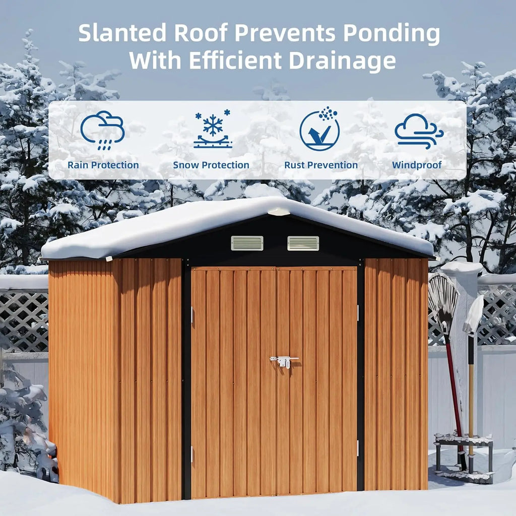 Metal Outdoor Storage Shed Lockable Door Window