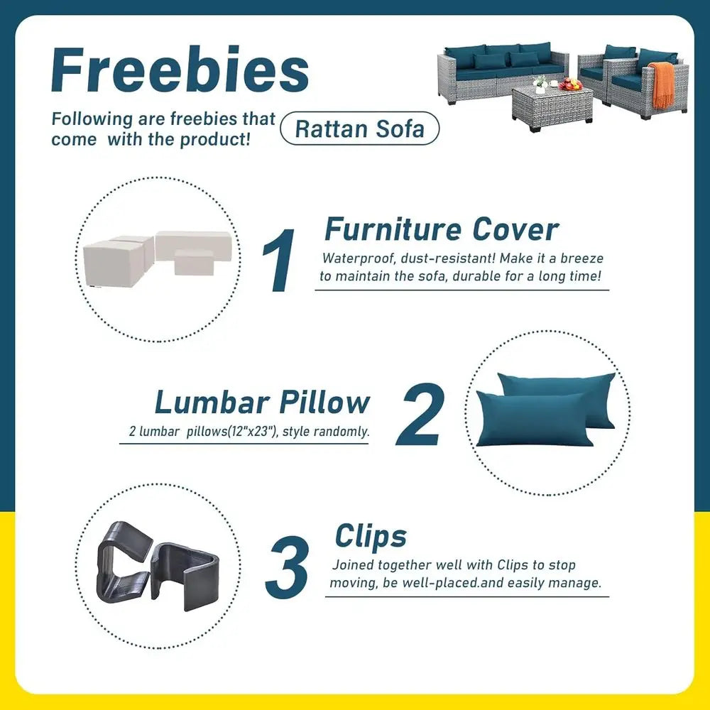 4 Piece Wicker Patio Furniture Set