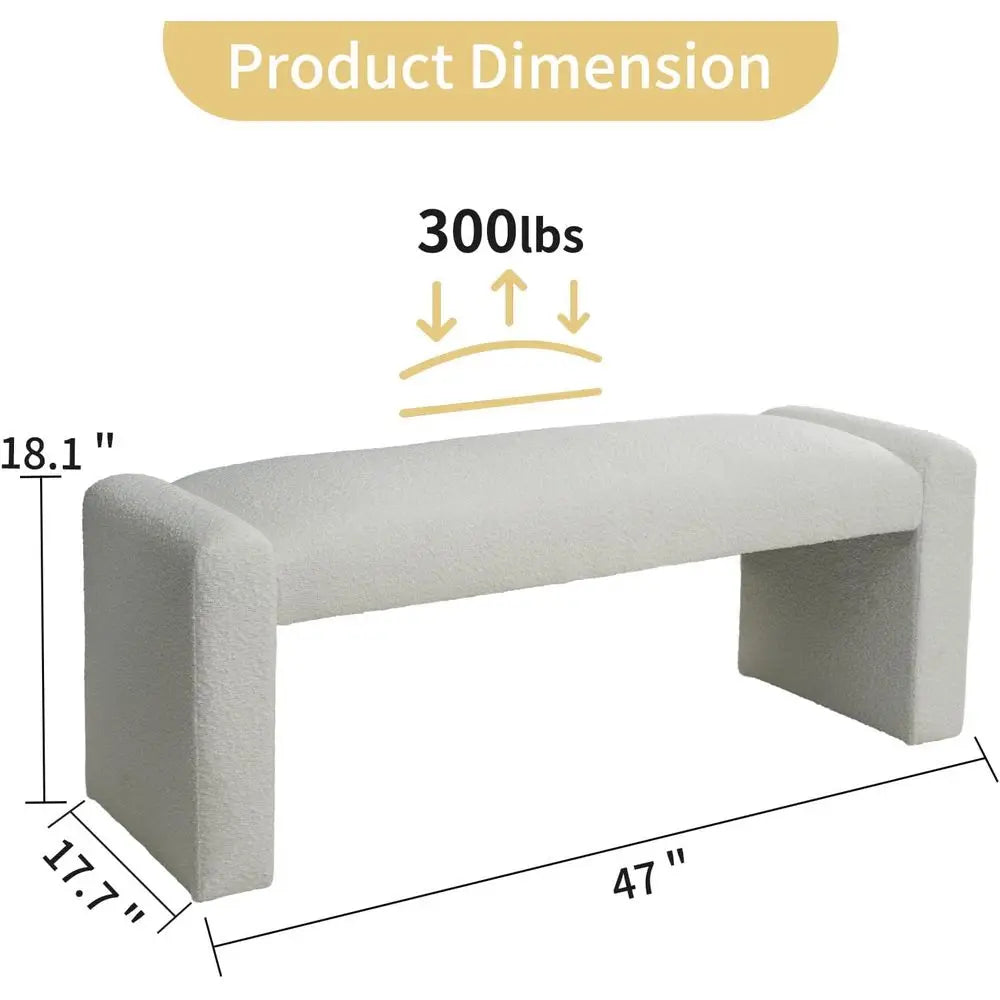 End of Bed Fabric Upholstered Bench,