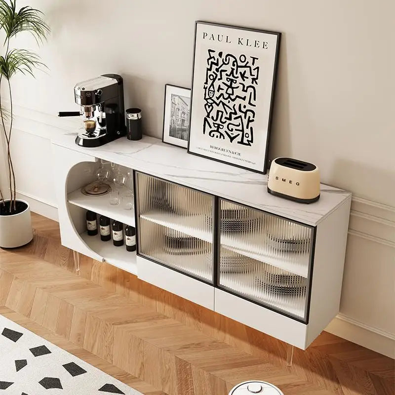 Cream Buffet Wood Island Storage