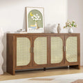 Sideboard Buffet Cabinet With Storage, Wooden Cabinet With 4 Doors Adjustable Shelves, For Kitchen, Dining, Customized