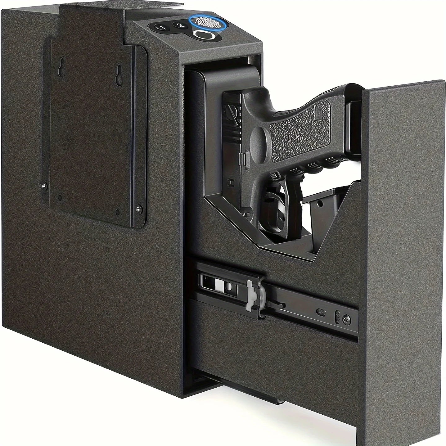 Biometric Slider Handgun Gun Safe for Nightstand, Desk, Bed Side, Truck