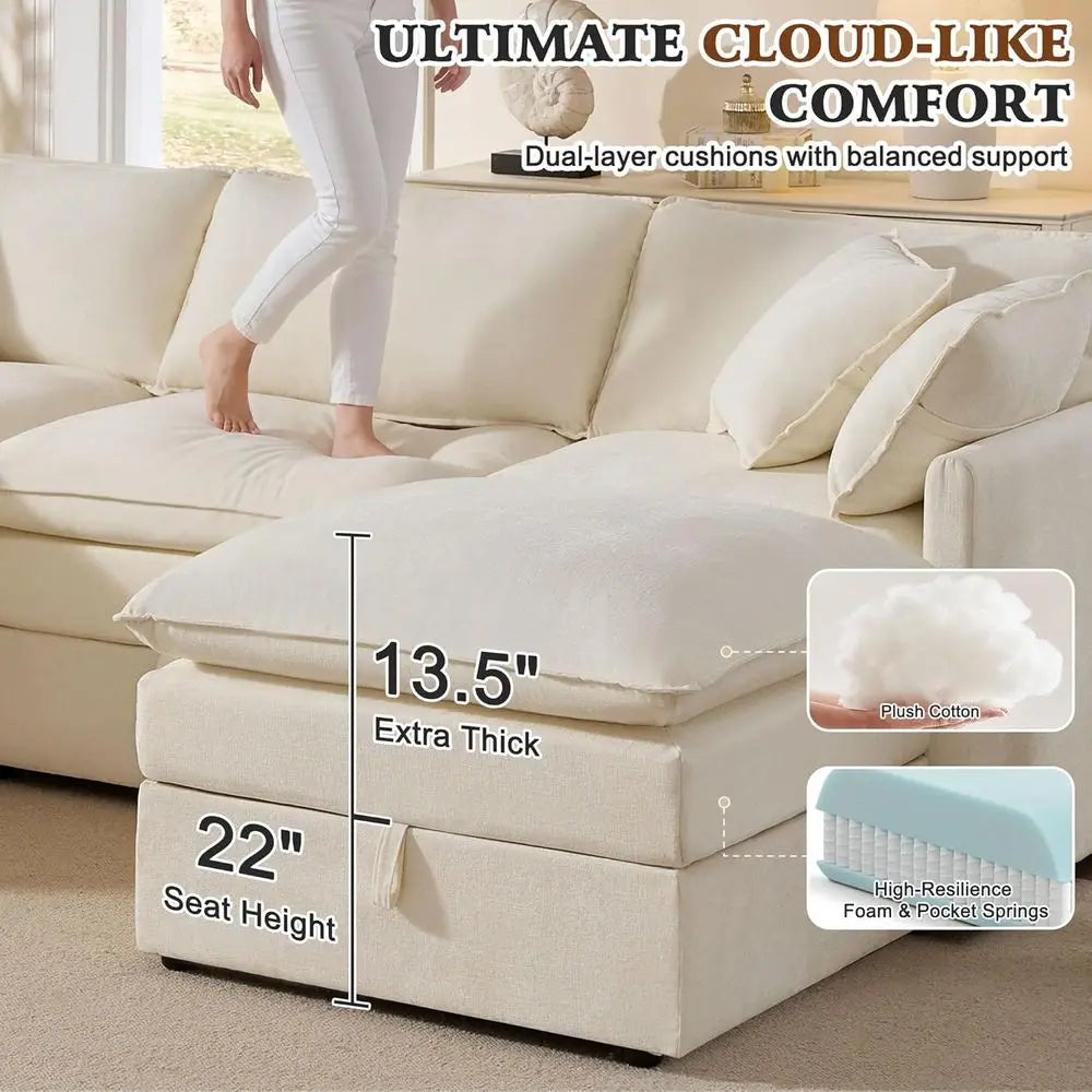 6-Seater Oversized Storage Sectional Sofa