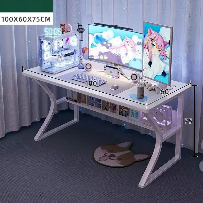 White Gaming Computer Desk Chair Set