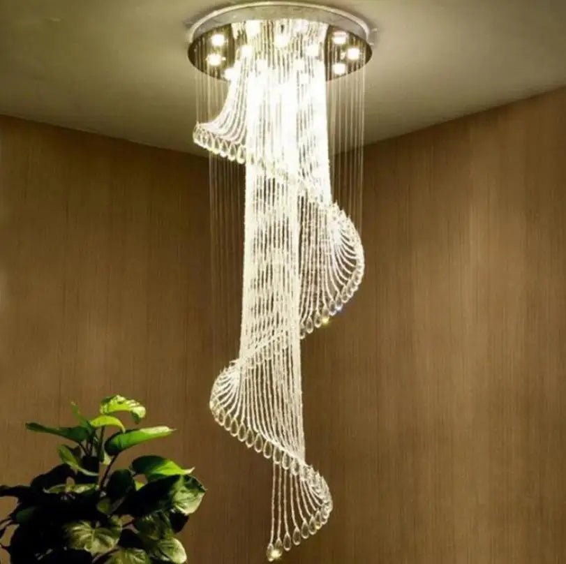 Round Staircase Rotating Chandelier
