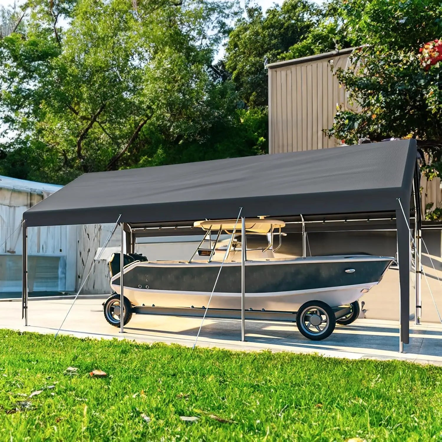 Carport 10x20 Ft Heavy Duty Canopy Steel Canopy