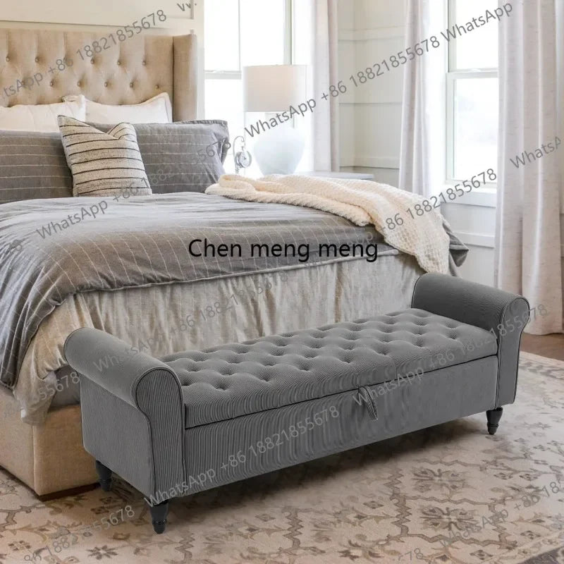 63’’ Storage Ottoman, Upholstered Tufted End of Bed Storage Bench, Ottoman