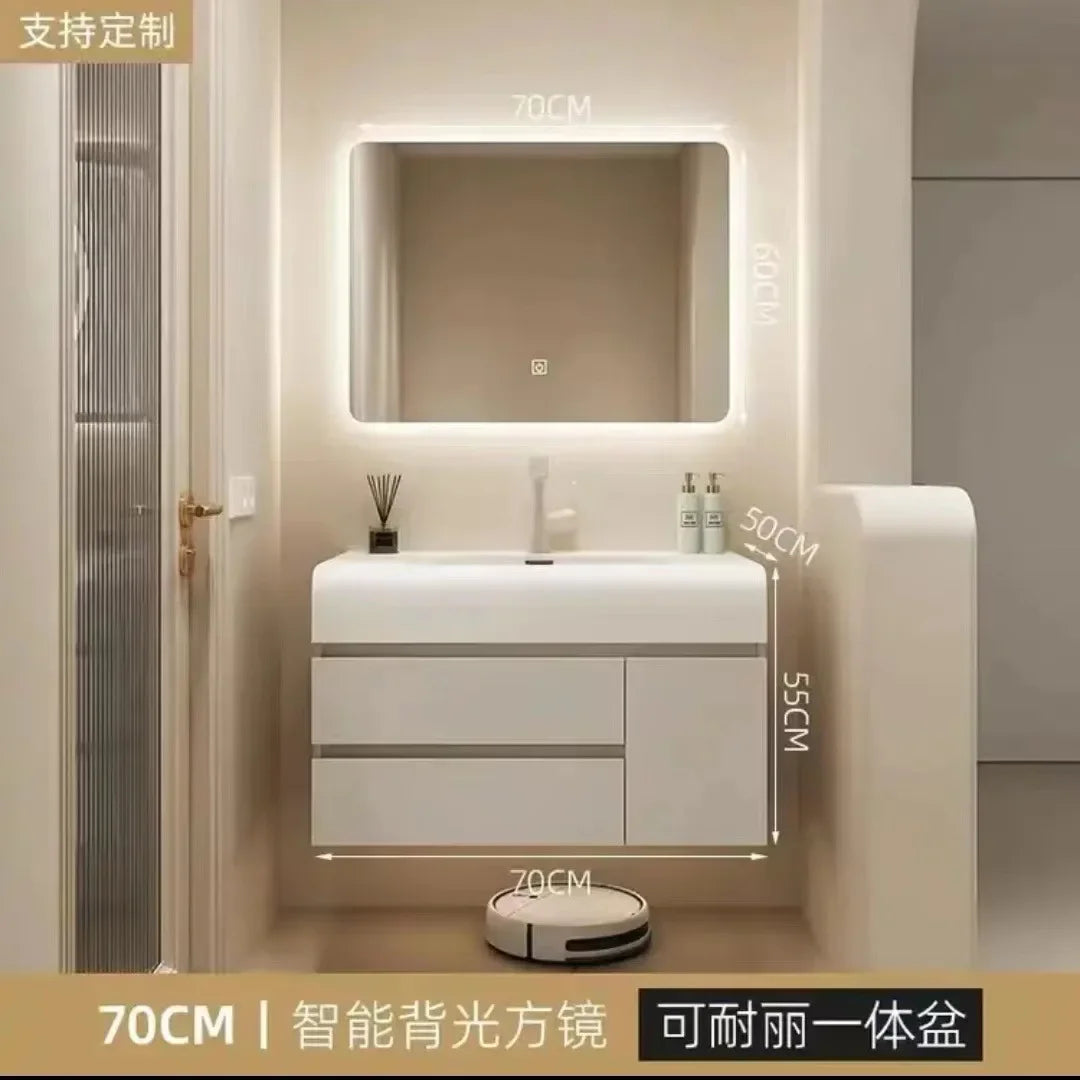 Luxury Cabinet White Rock Integrated Washbasin