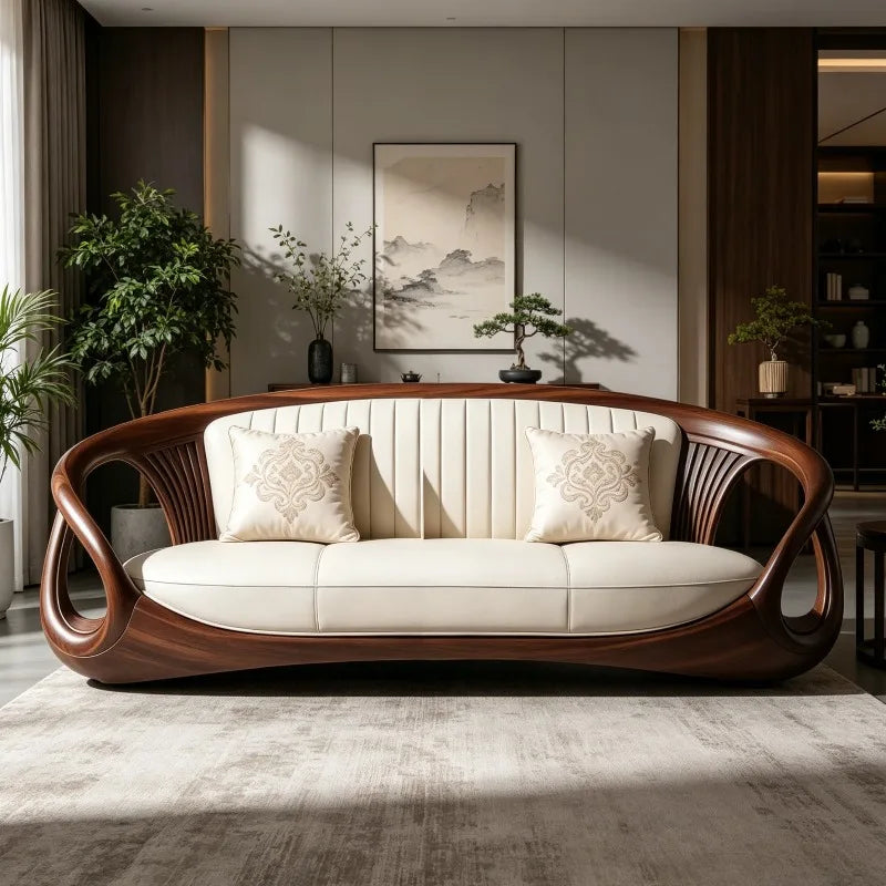 New Design Chinese Style Solid Wood Living Room Sofas