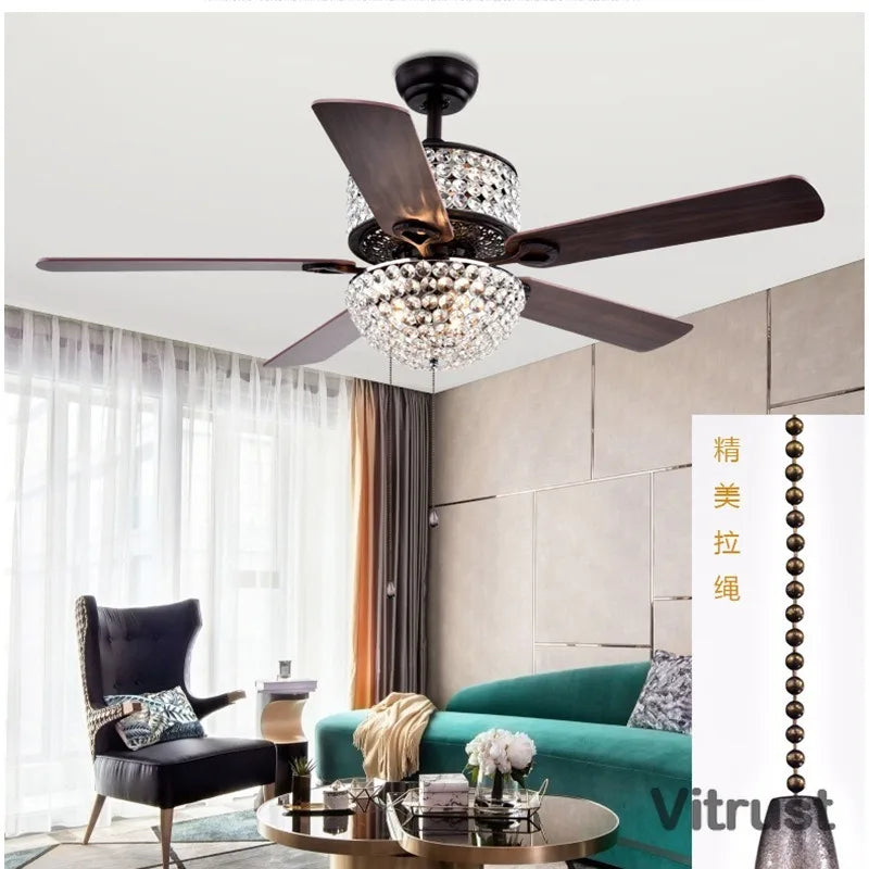 Vintage American Style Ceiling Fan with Light