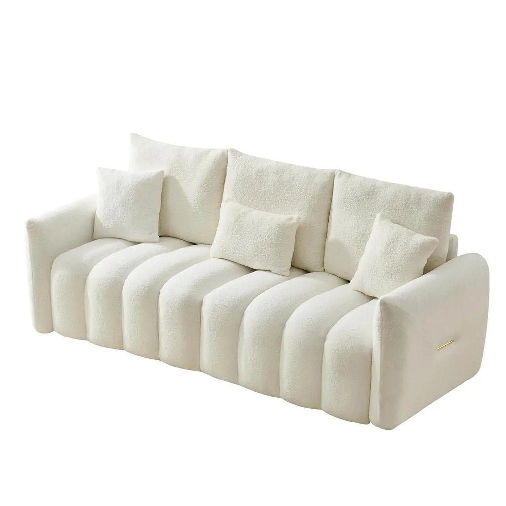 Modern Sofa Couch, Teddy Fabric Sofa,