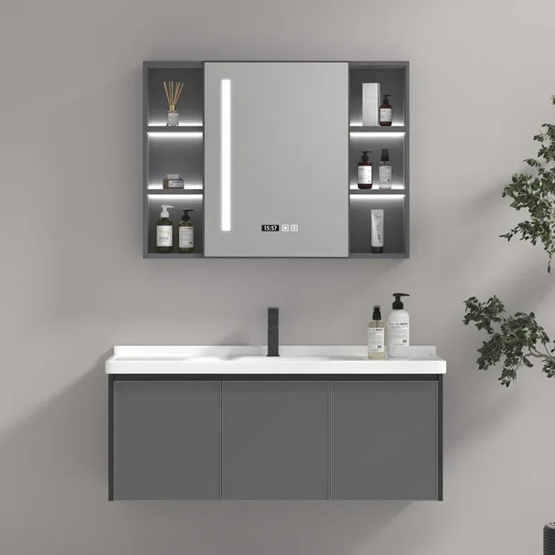 Modern Floating Bathroom Vanity with Sink, 3 Soft-Close Drawers