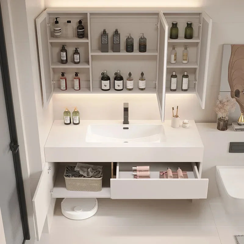 Integrated Bathroom Cabinet Washbasin Smart Light Mirror