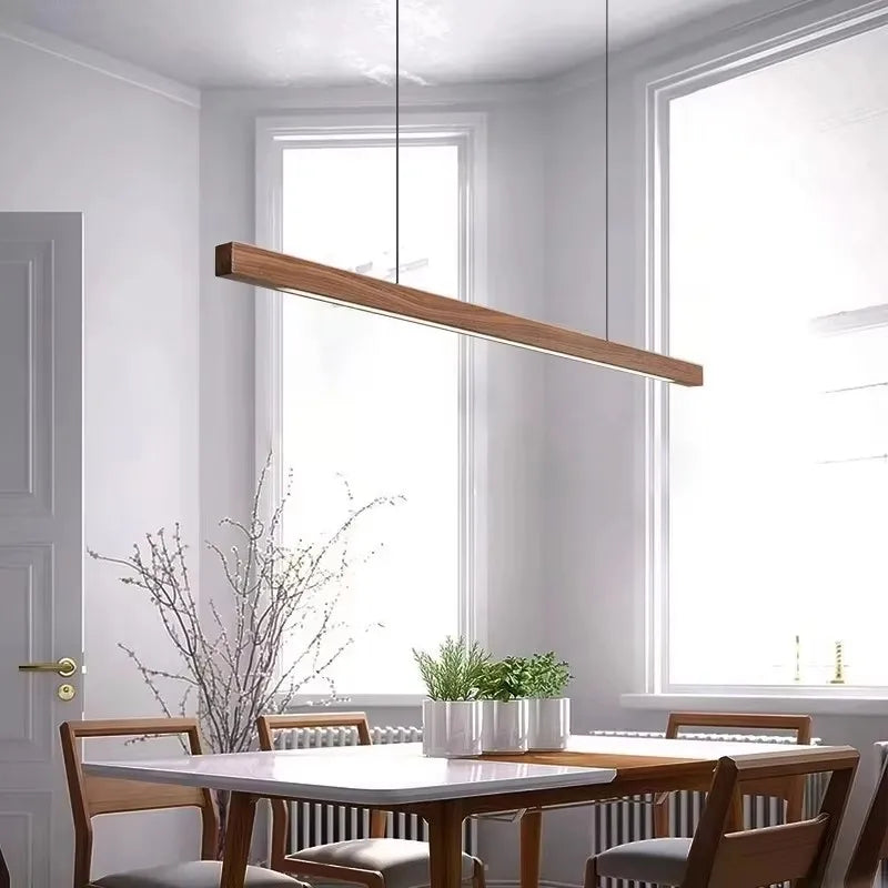 Modern LED Chandelier Walnut