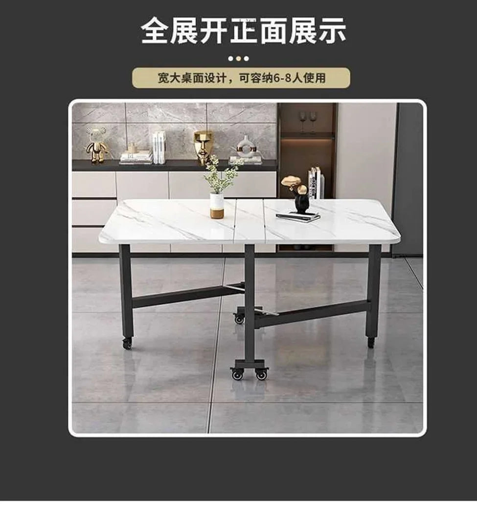 Folding dining table for small household
