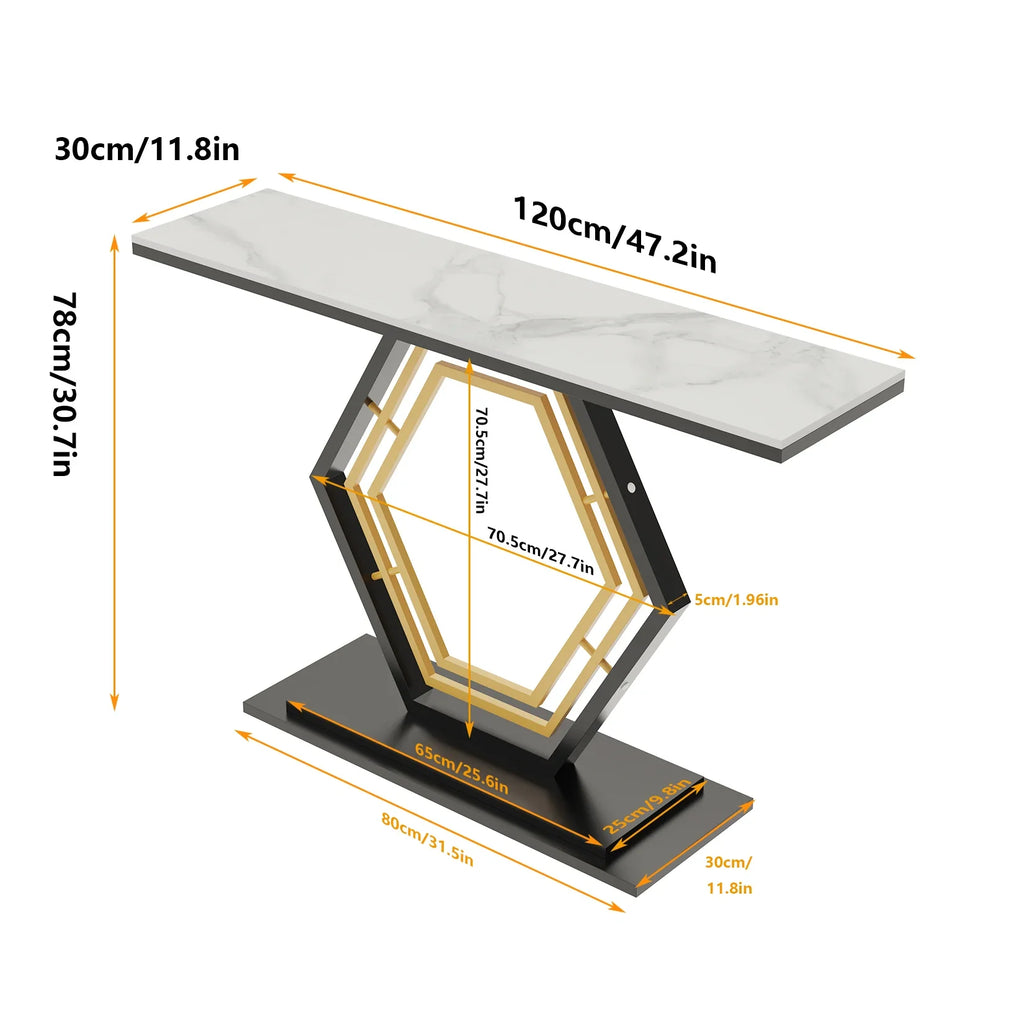 Metal Console Table, Narrow Hallway Tables for Entryway