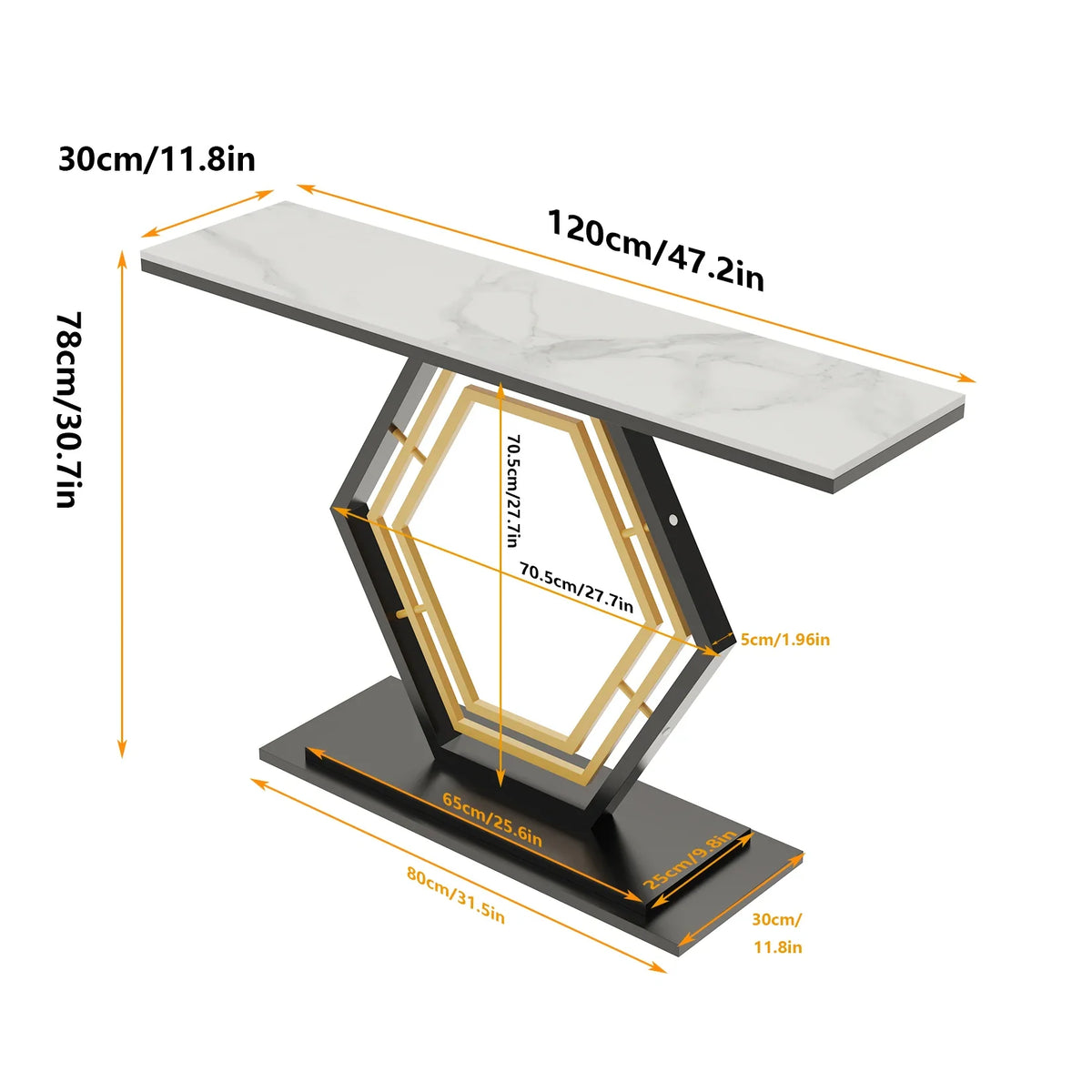 Metal Console Table, Narrow Hallway Tables for Entryway