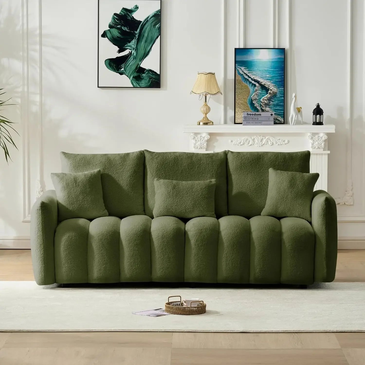 Modern Sofa Couch, Teddy Fabric Sofa,