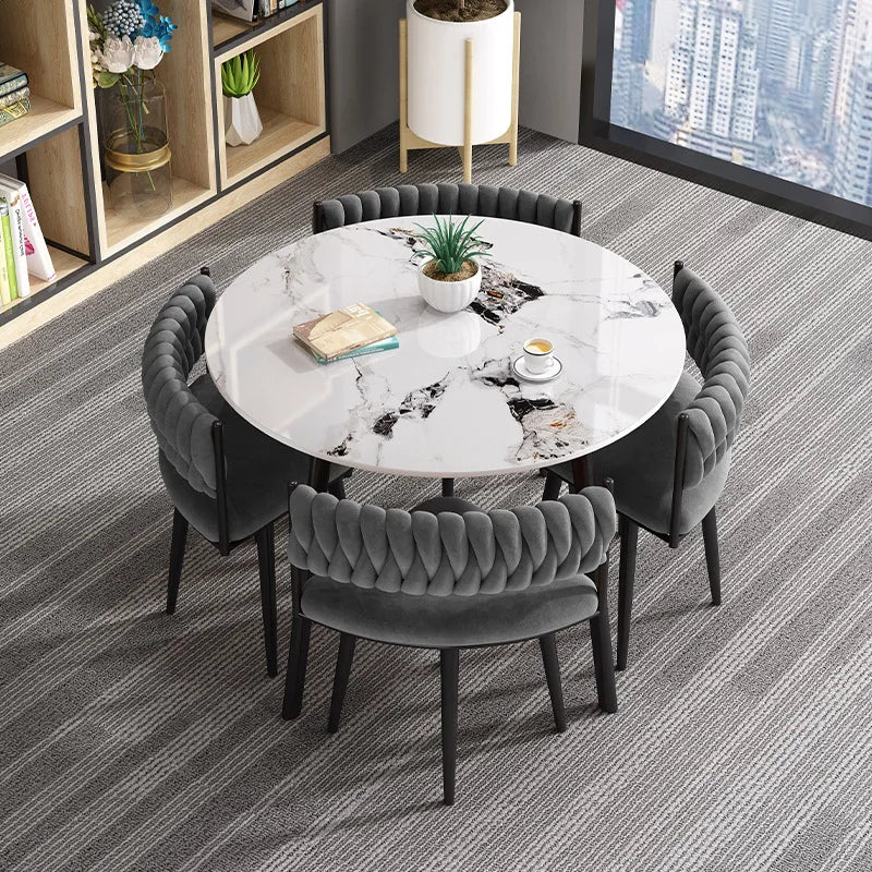 Light Luxury Dining Table and Chair Set