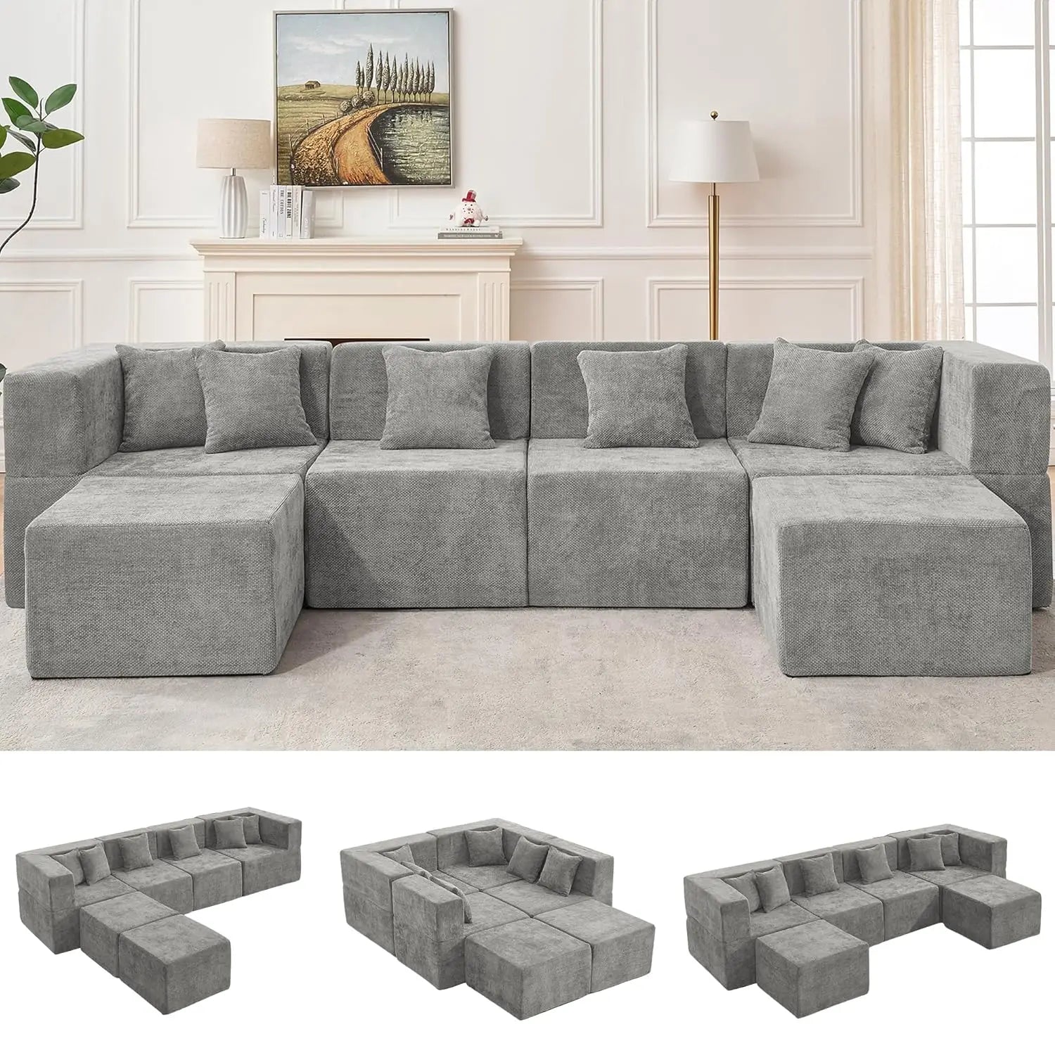 Modular Sectional Cloud Couch for Living Room