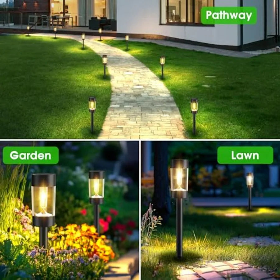12 Pack Waterproof Solar Landscape Lighting for Pathway