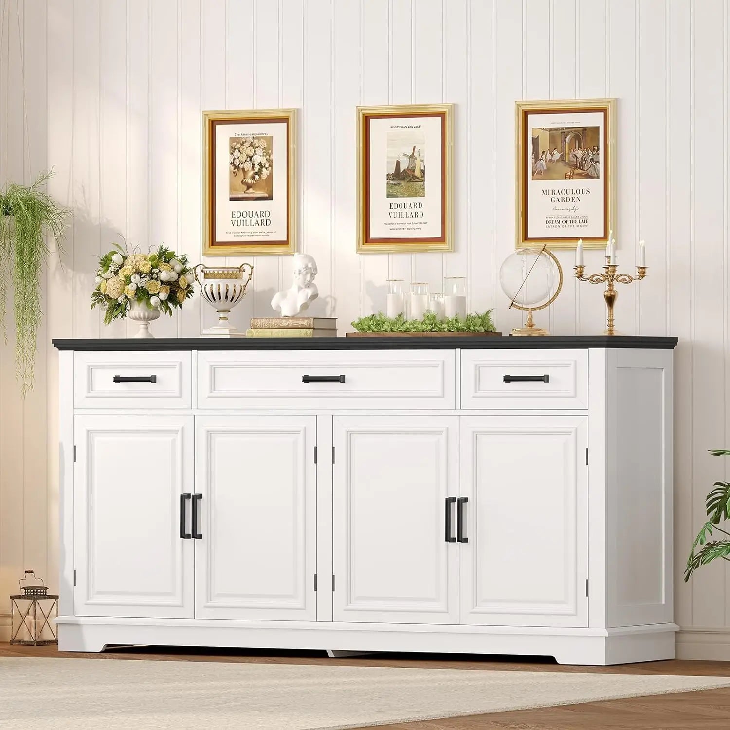 Large Buffet Cabinet with 4 Doors 3 Drawers
