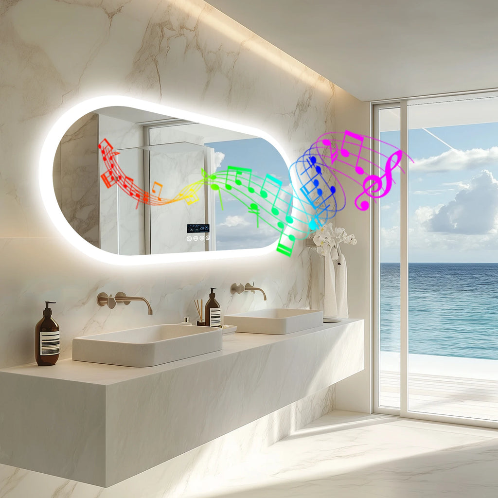 Oval LED Bathroom Mirror with Lights